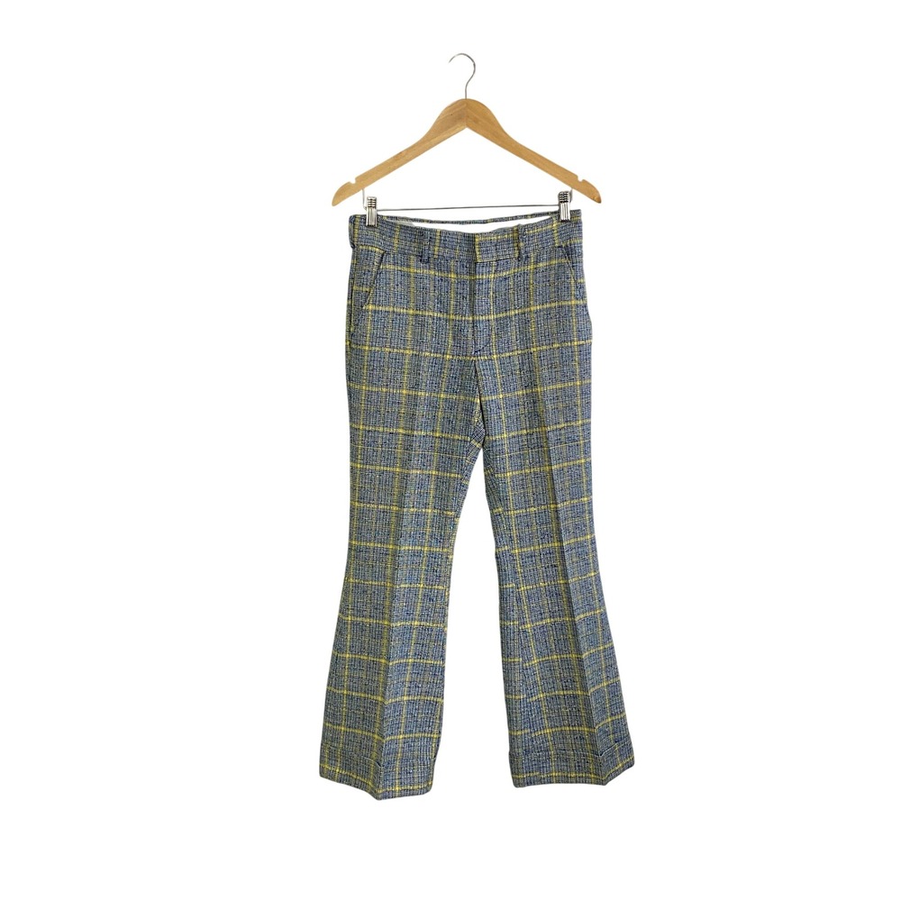 Vtg 70s Levis Panatela Plaid Flare Pants 30x29 Disco Bell Bottom Slacks Blue